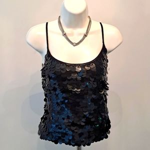 NWOT bebe Black Sequin Top